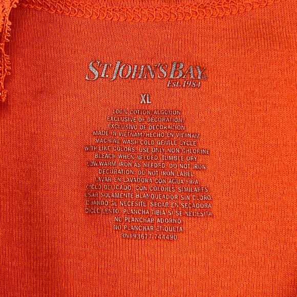 St Johns Bay Tank Womens XL Vintage Inspired Sun Kissed Orange Lace Layering Top - Picture 7 of 7